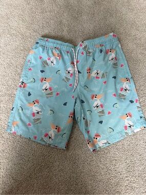 Departwest Men's Light Blue Printed Swim Shorts